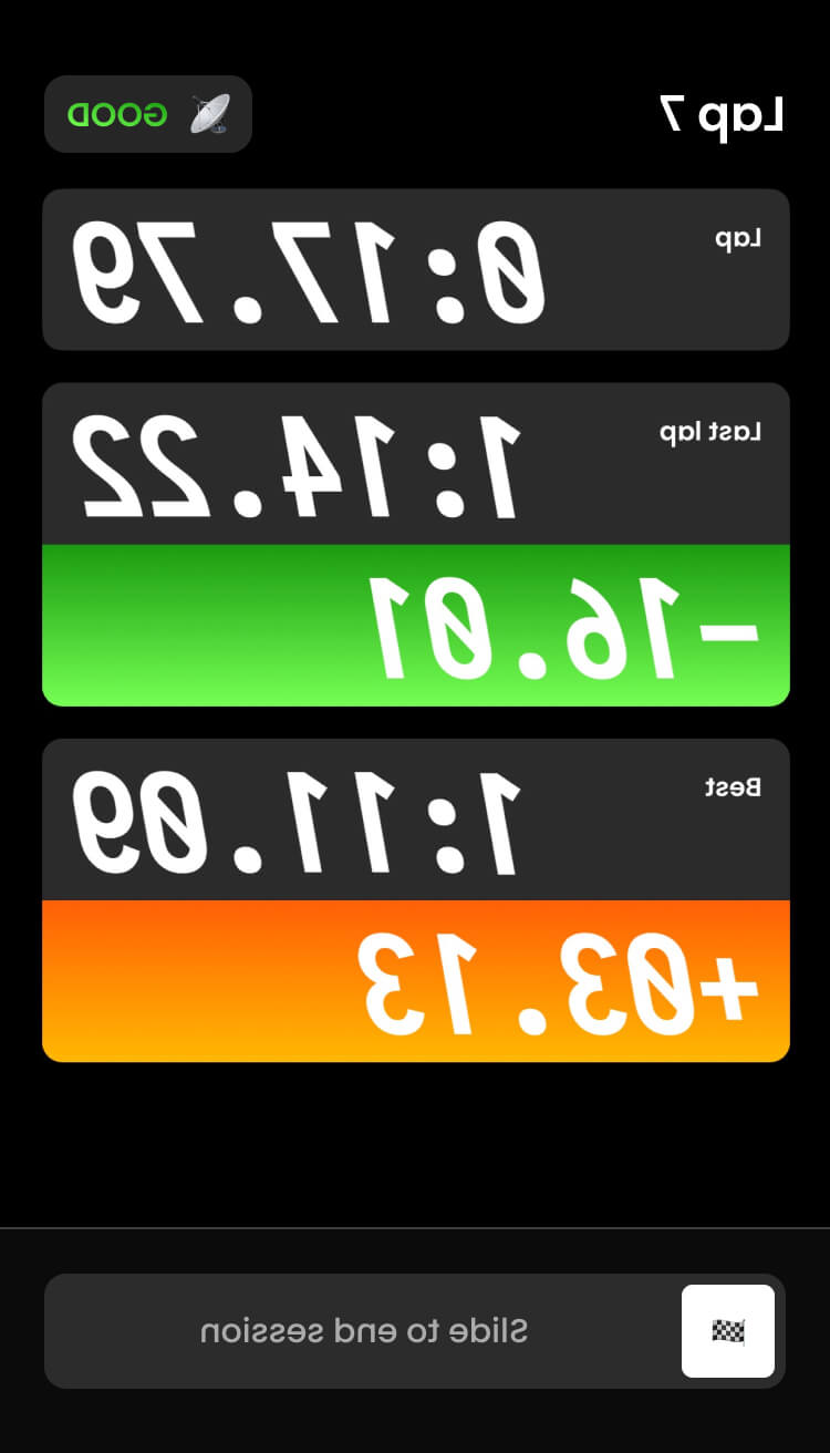 Lapper live run screen